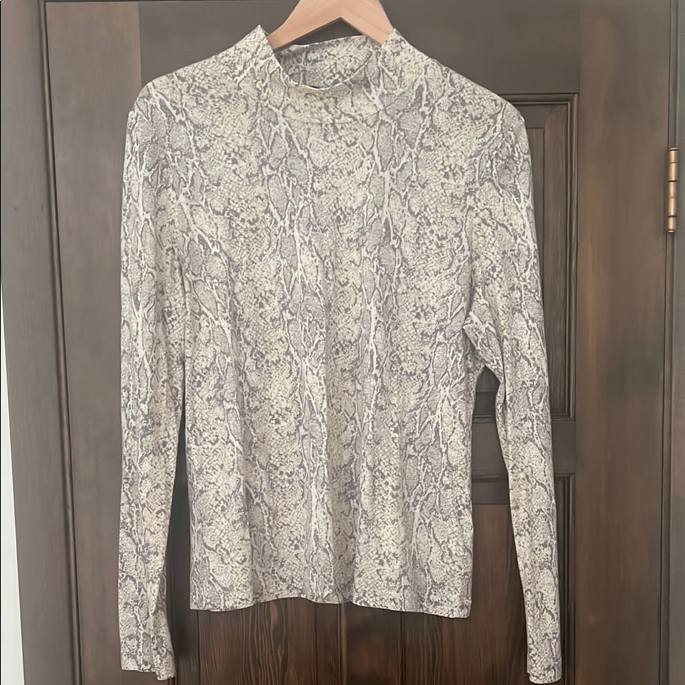 Rails Ray Ivory Snakeskin Long Sleeve Top
